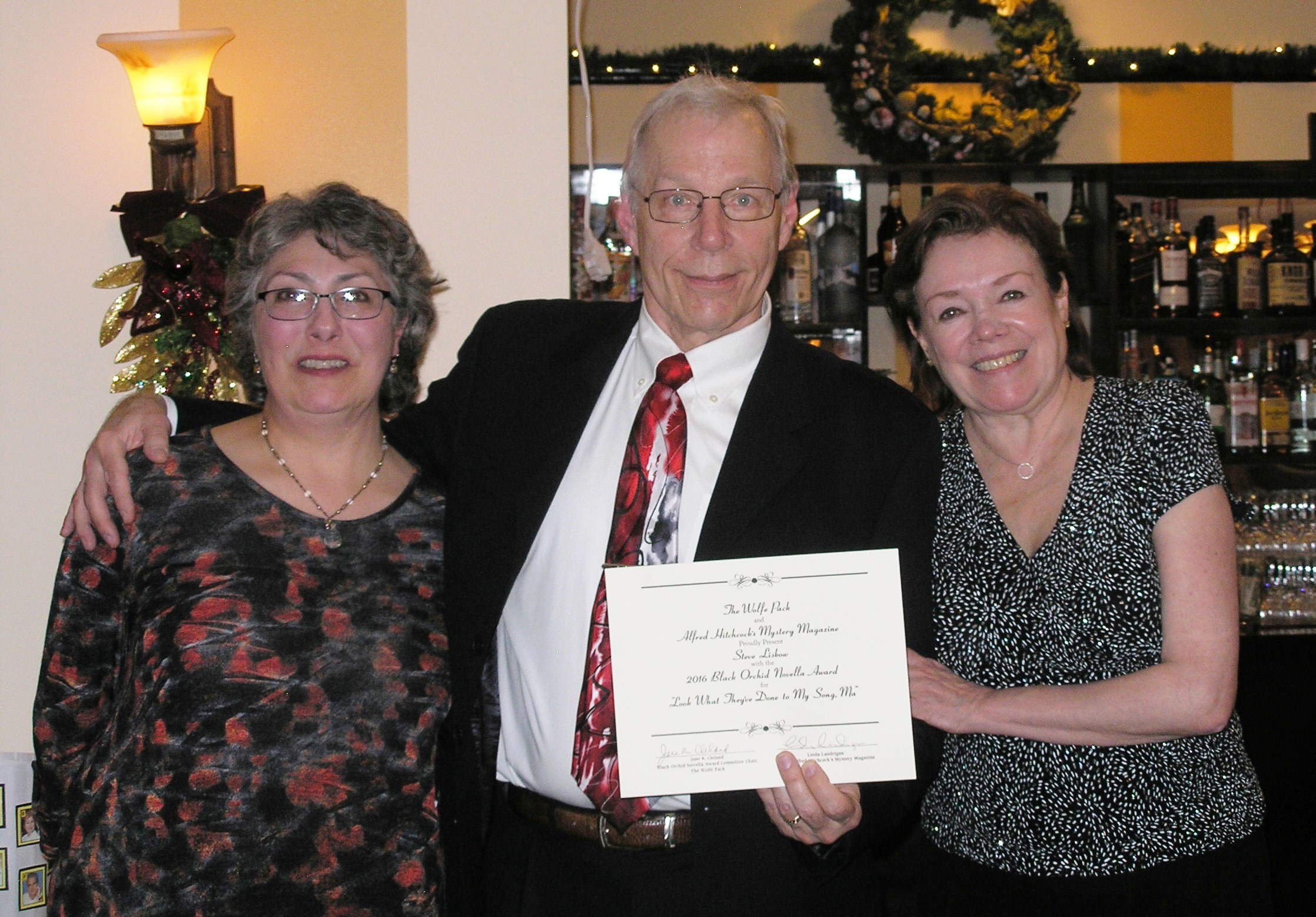 Linda Landrigan, Steve Liskow, Jane K. Cleland, December 3, 2016